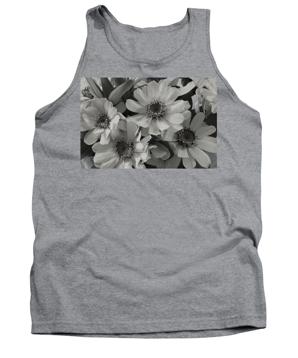 Brown Eyed Susan Monochrome Tank Top featuring the photograph Brown Eyed Susan Monochrome by Sandra Foster