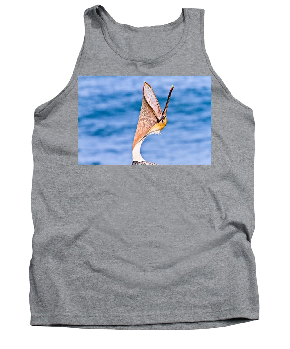 Brown Pelican Tank Top featuring the photograph Brown Pelican - Head Throw by Ben Graham