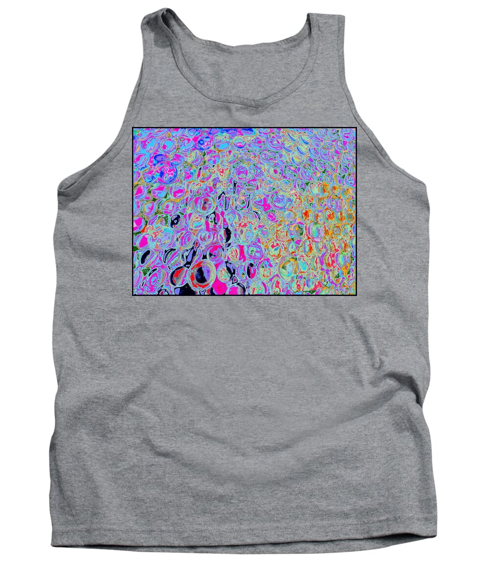 Beautiful Blues Tank Top featuring the digital art Bubbles Five by Priscilla Batzell Expressionist Art Studio Gallery