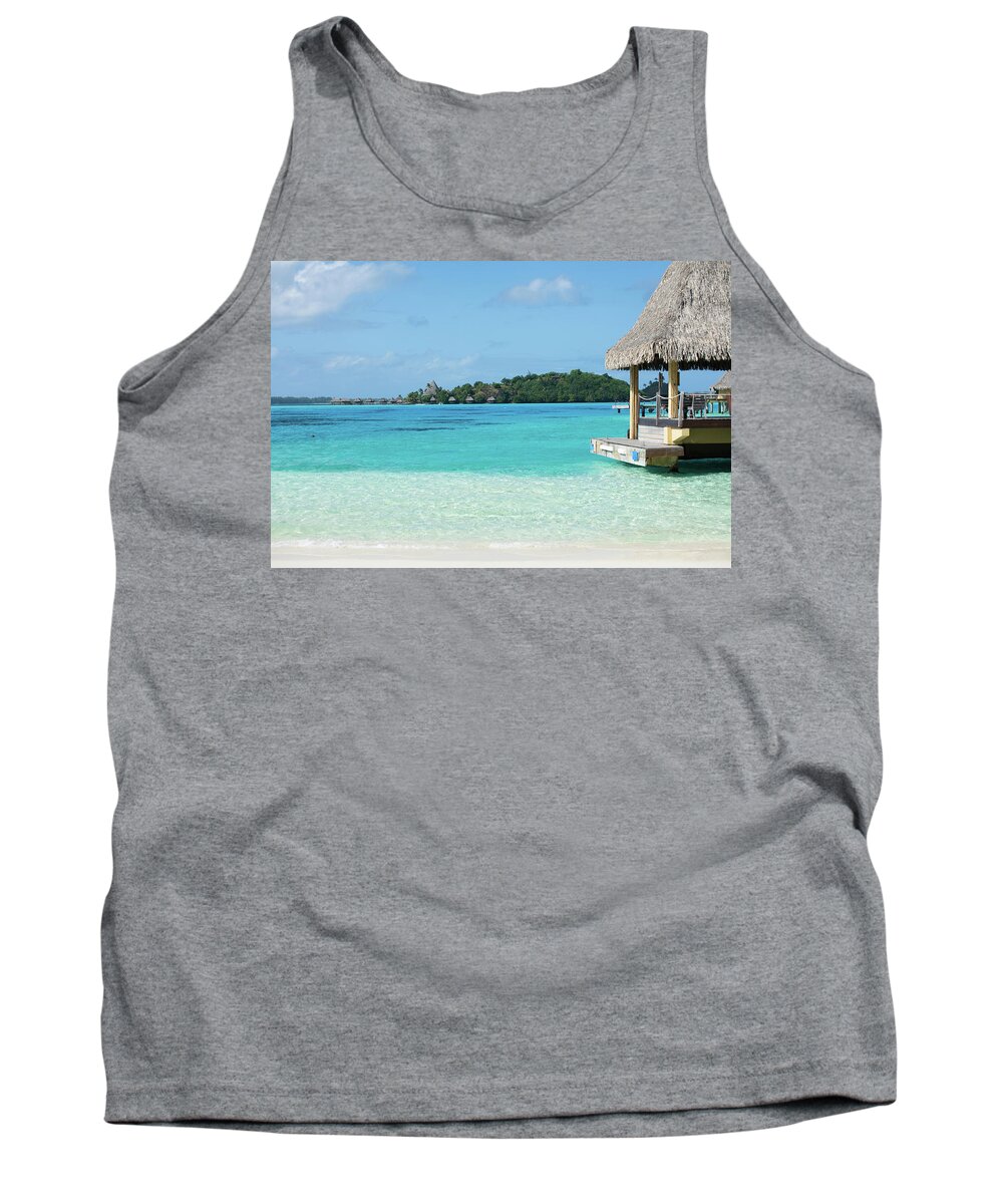 Photography Tank Top featuring the photograph Bungalow On The Beach, Bora Bora by Panoramic Images