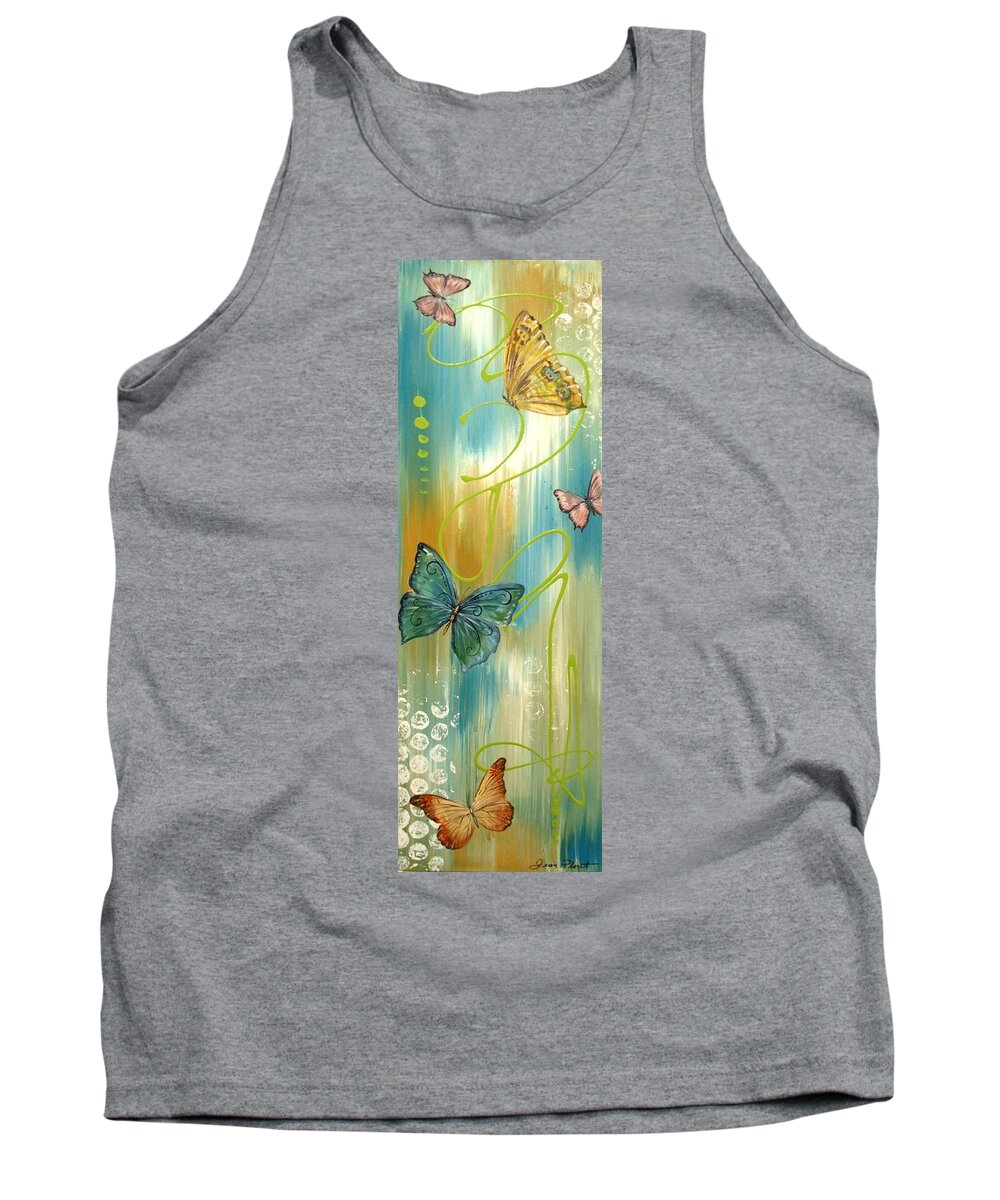 Butterfly Tank Top featuring the painting Butterfly Bliss 2 by Jean Plout