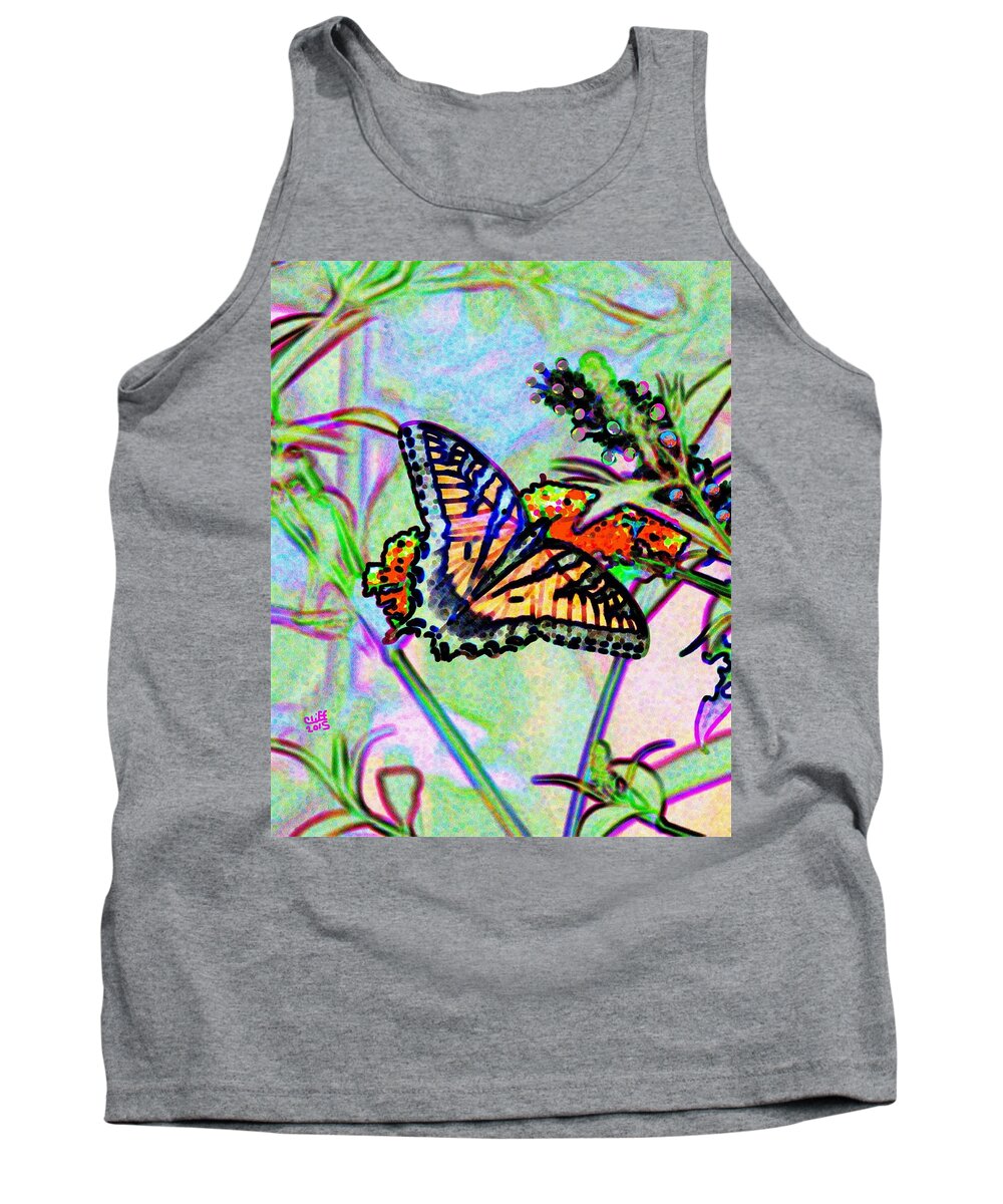Butterfly Tank Top featuring the painting Butterfly by Cliff Wilson