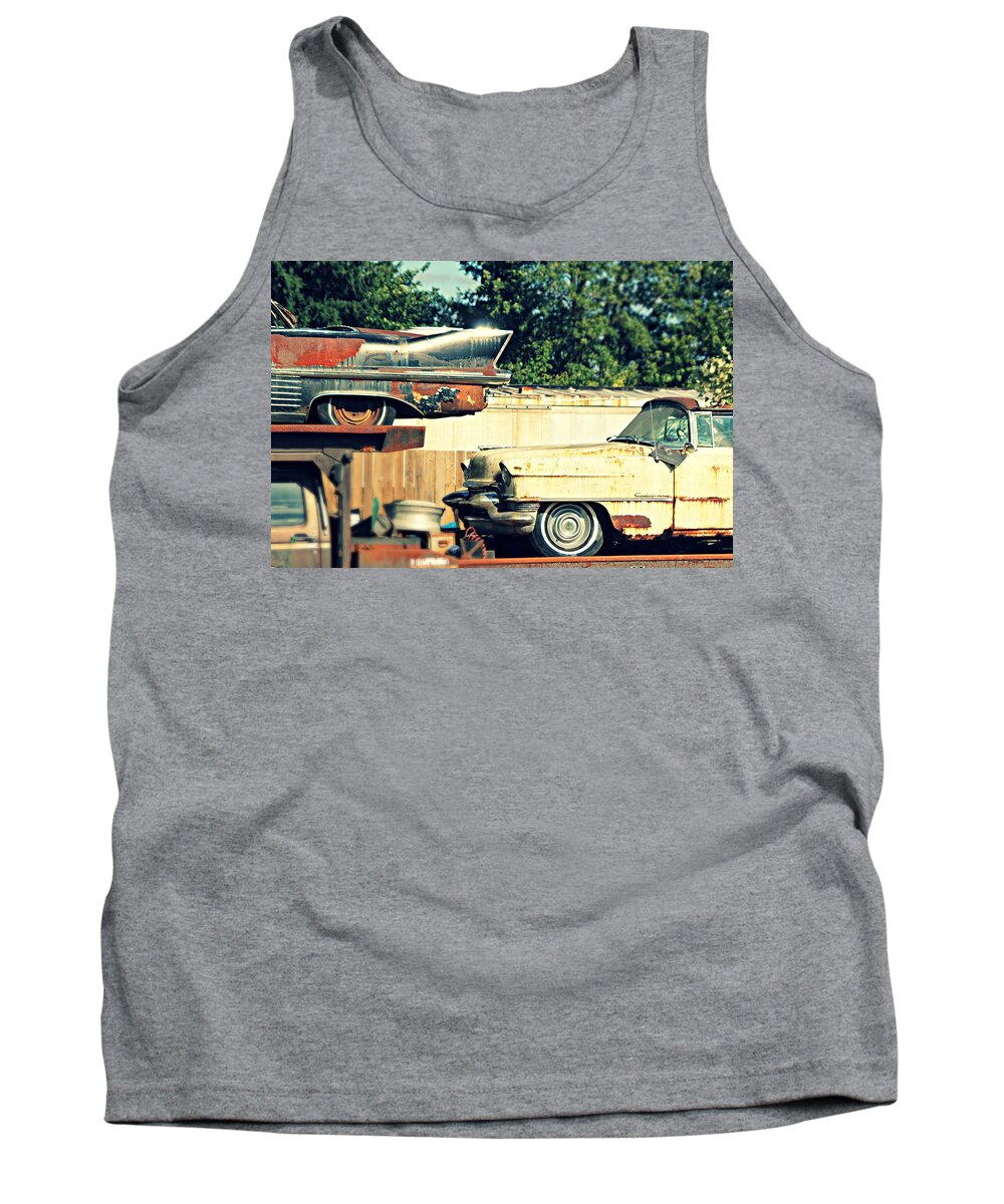 Cadillac Tank Top featuring the photograph Cadillacs in Decay by Steve Natale