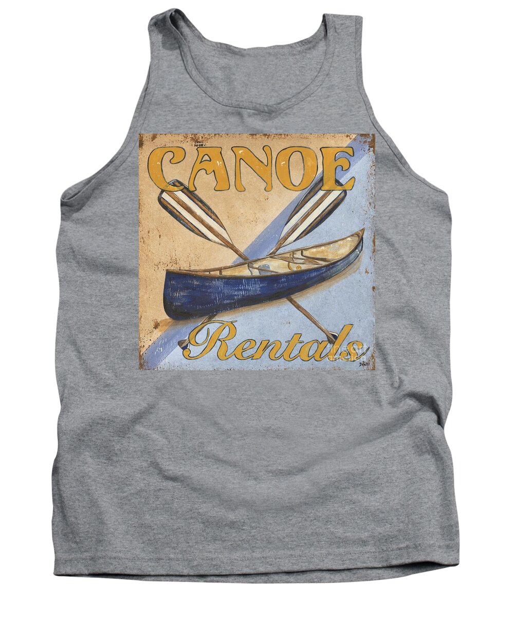 Live Tank Top featuring the painting Canoe Rentals by Debbie DeWitt