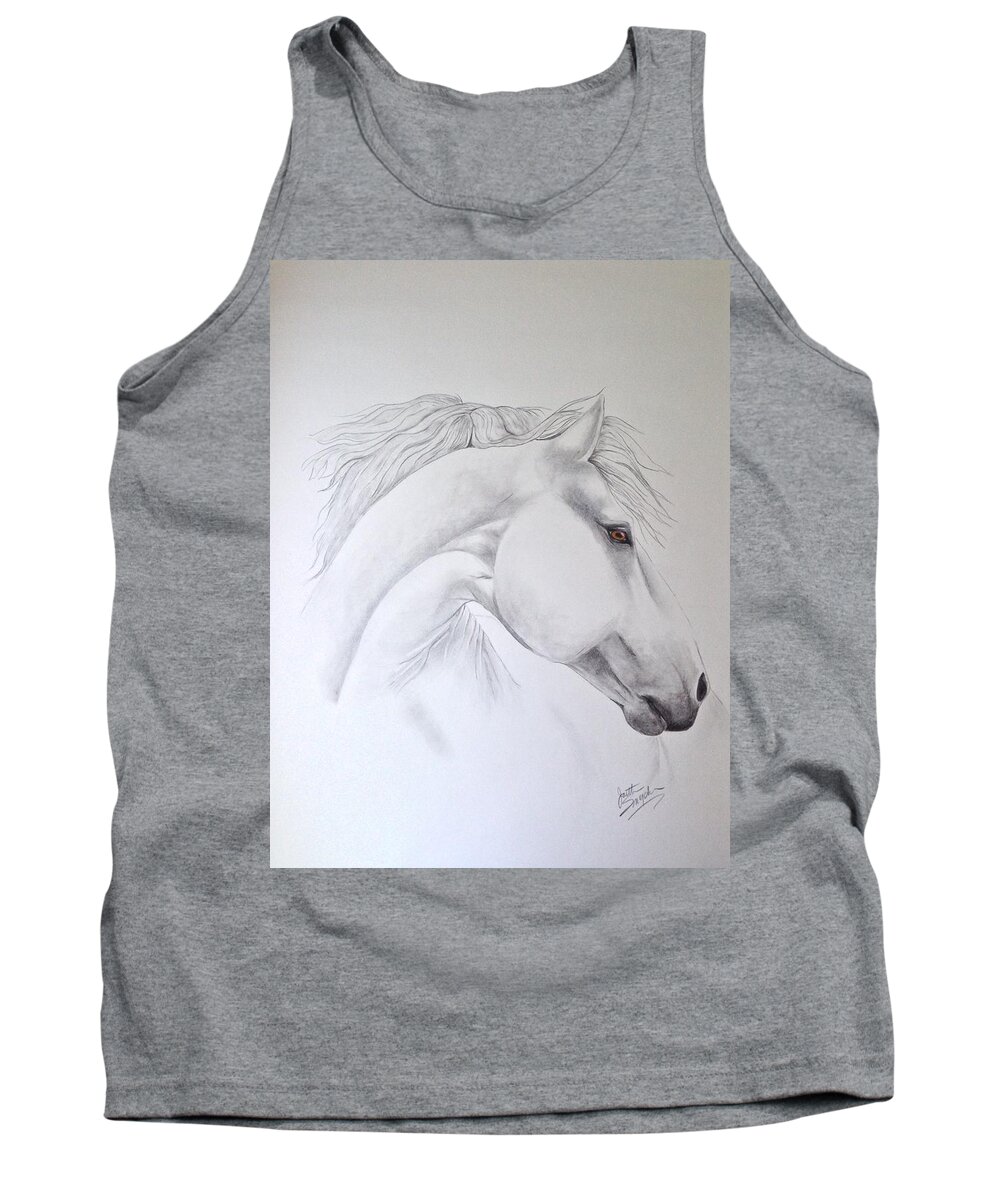 Horse. Horse Art Tank Top featuring the drawing Cavallo by Joette Snyder