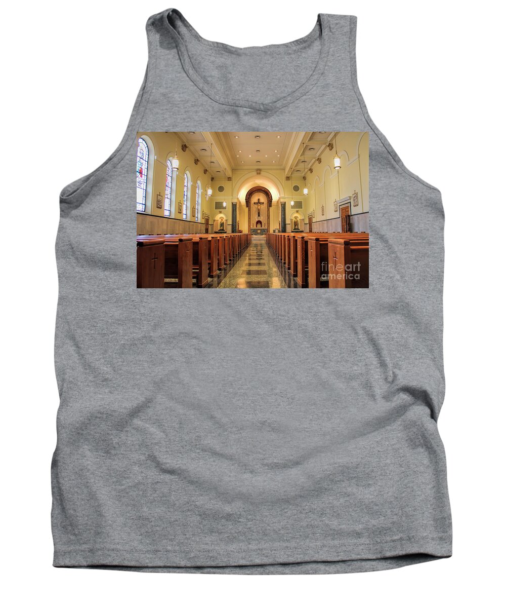 Chapel Tank Top featuring the photograph Chapel Interior 01 by Carlos Diaz