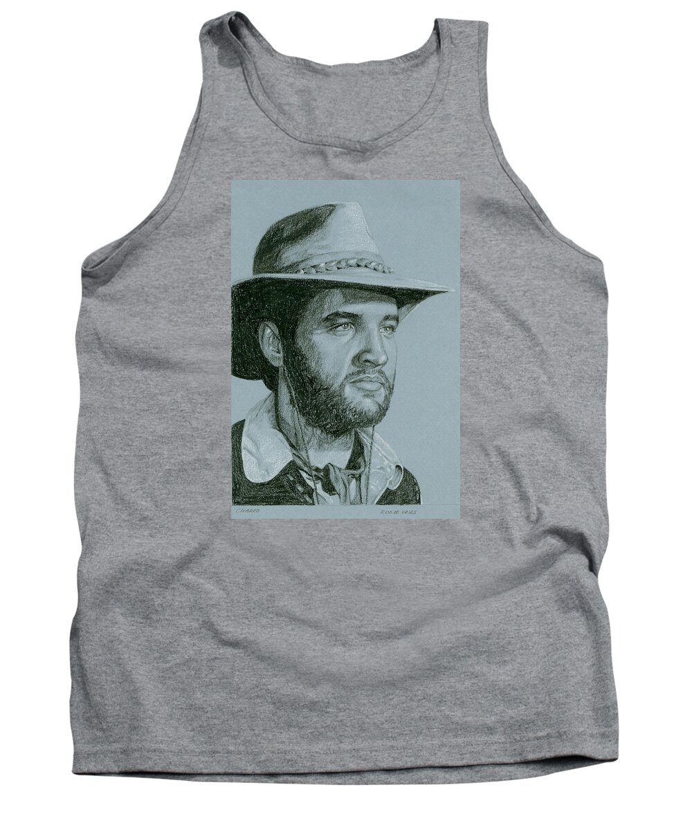 Elvis Tank Top featuring the drawing Charro by Rob De Vries