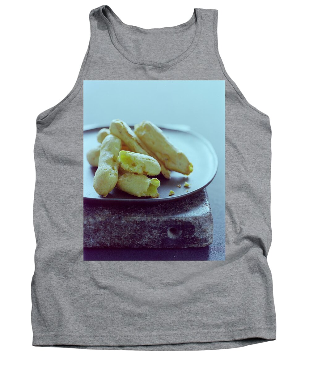 Cooking Tank Top featuring the photograph Cheese Puffs by Romulo Yanes