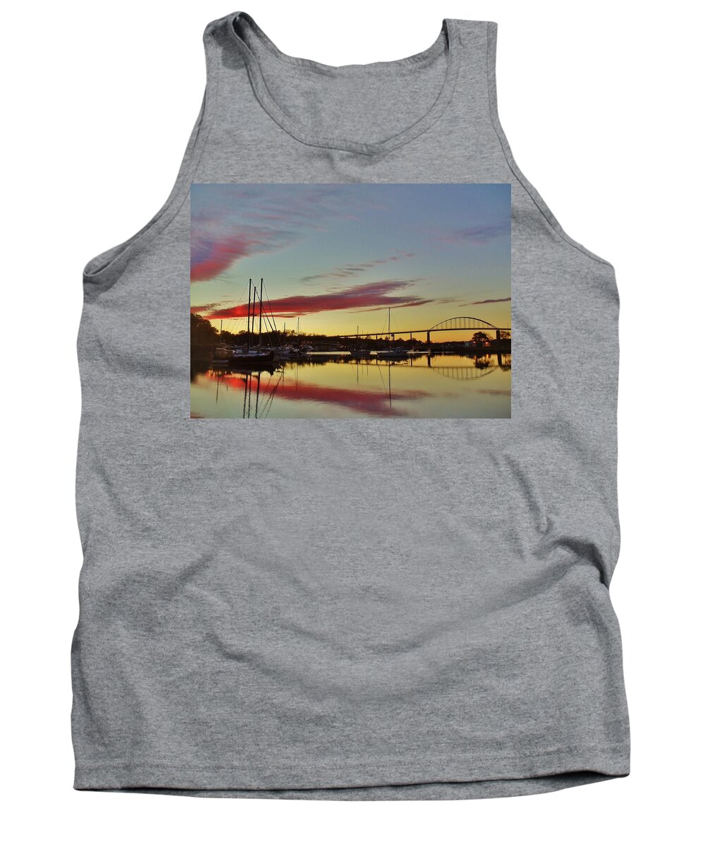 Chesapeake Tank Top featuring the photograph Chesapeake City Sunset by Ed Sweeney