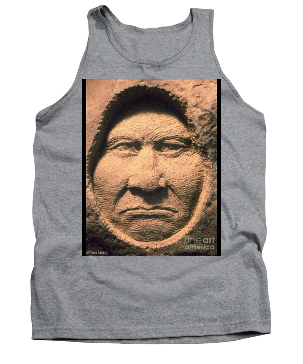American Indians Tank Top featuring the sculpture Chief-Geronimo by Gordon Punt