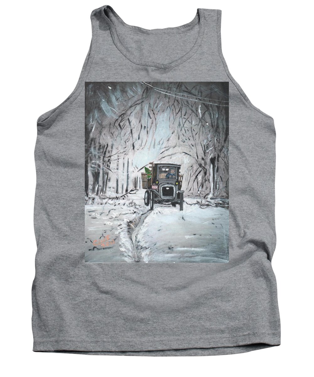 1920s Tank Top featuring the painting Christmas Tree by Cliff Wilson