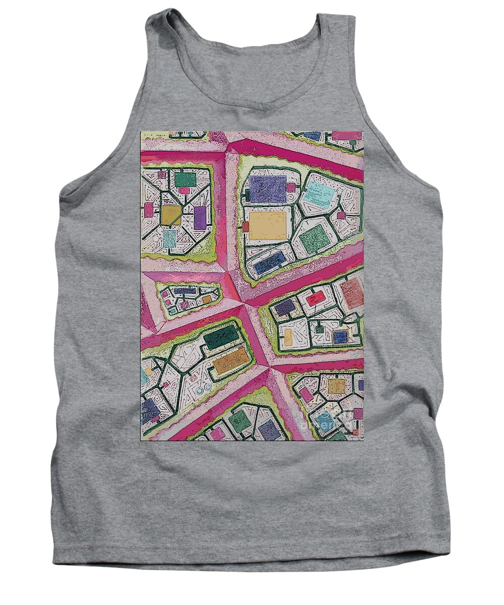 Abstract Tank Top featuring the digital art City Circuits by Carol Jacobs