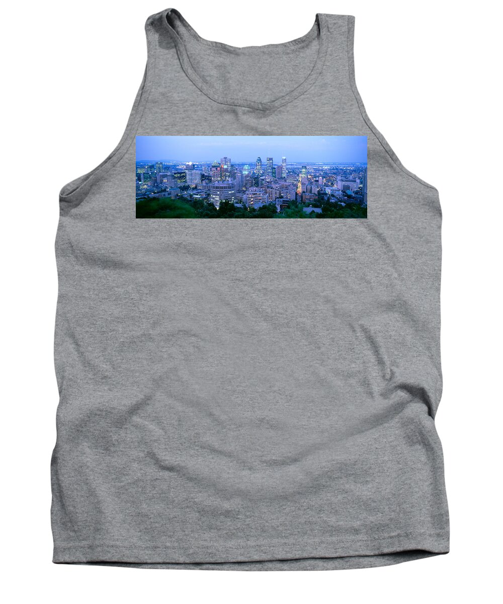 Photography Tank Top featuring the photograph Cityscape At Dusk, Montreal, Quebec by Panoramic Images
