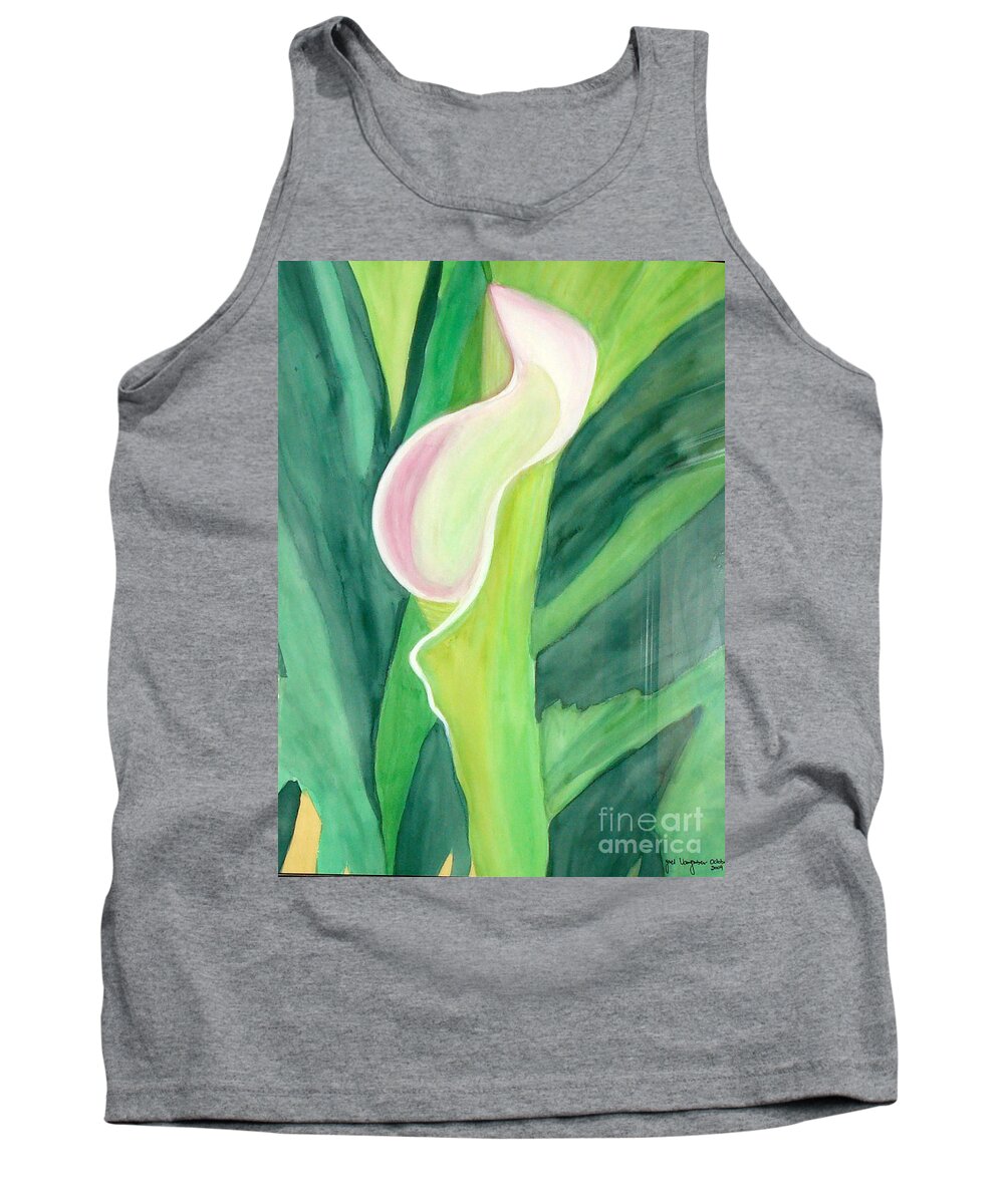 White Flower Tank Top featuring the painting Classic Flower by Yael VanGruber