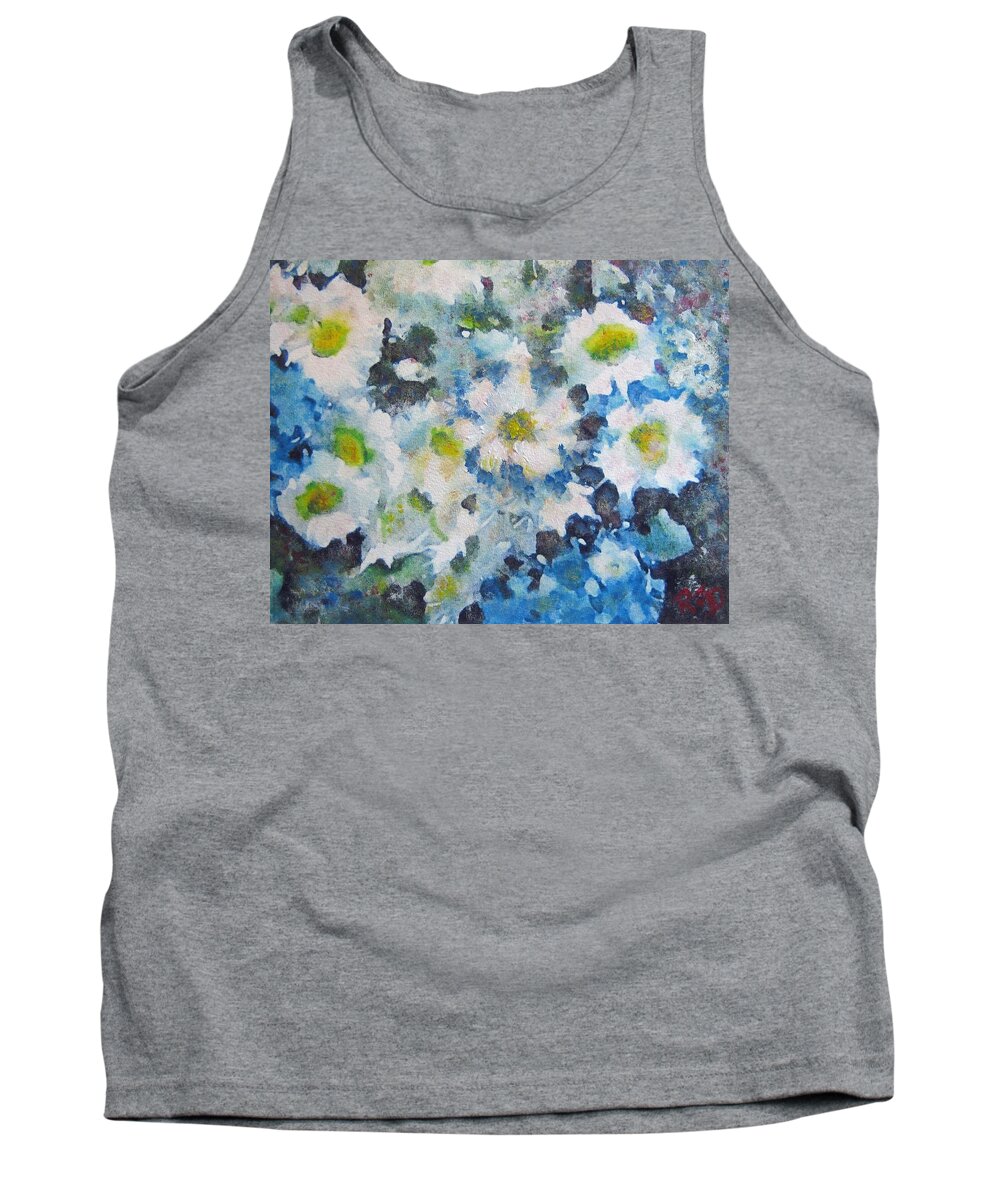 Daisies Tank Top featuring the painting Cluster of Daisies by Richard James Digance