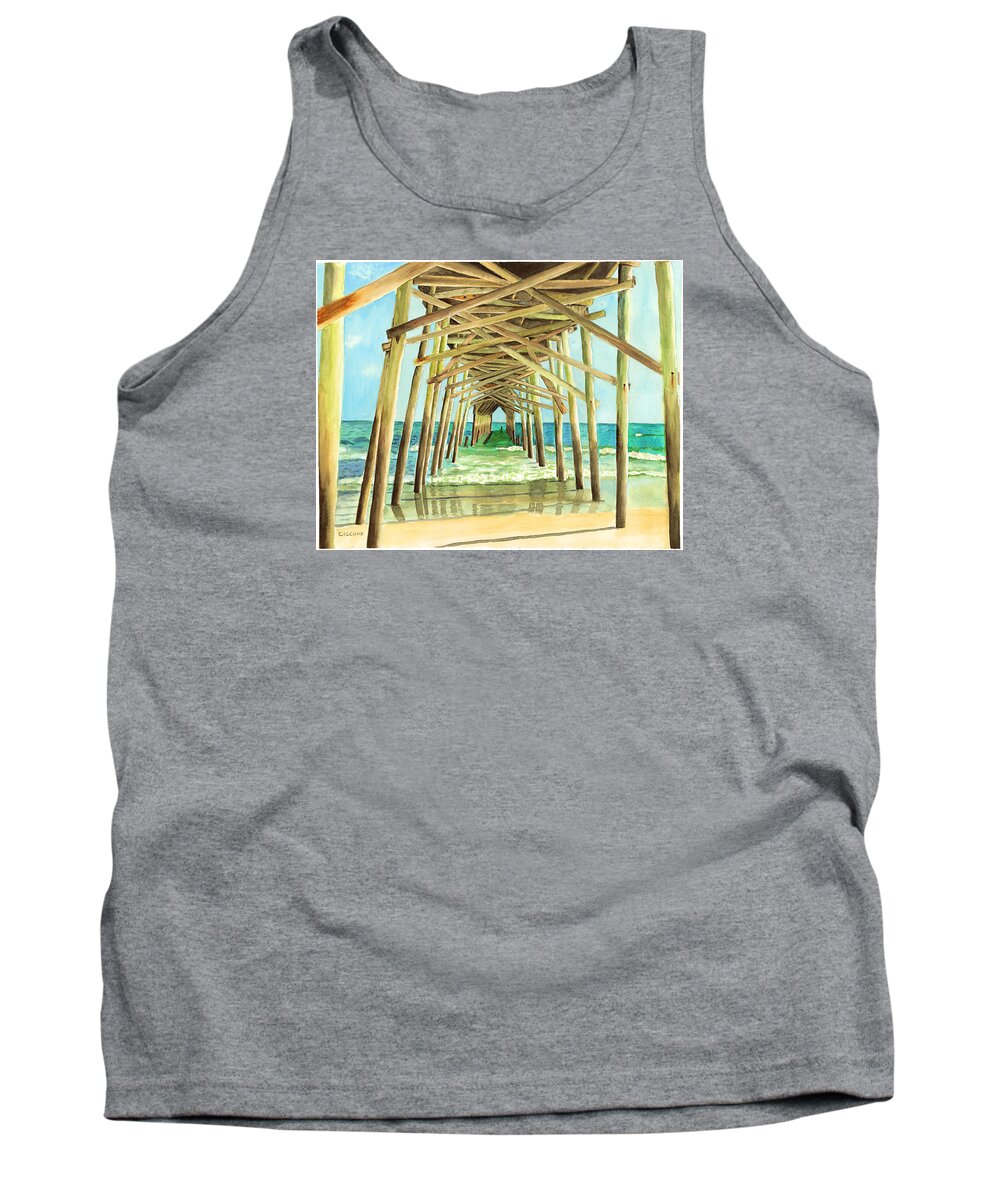 Ocean Tank Top featuring the painting Coastal Cathedral by Jill Ciccone Pike
