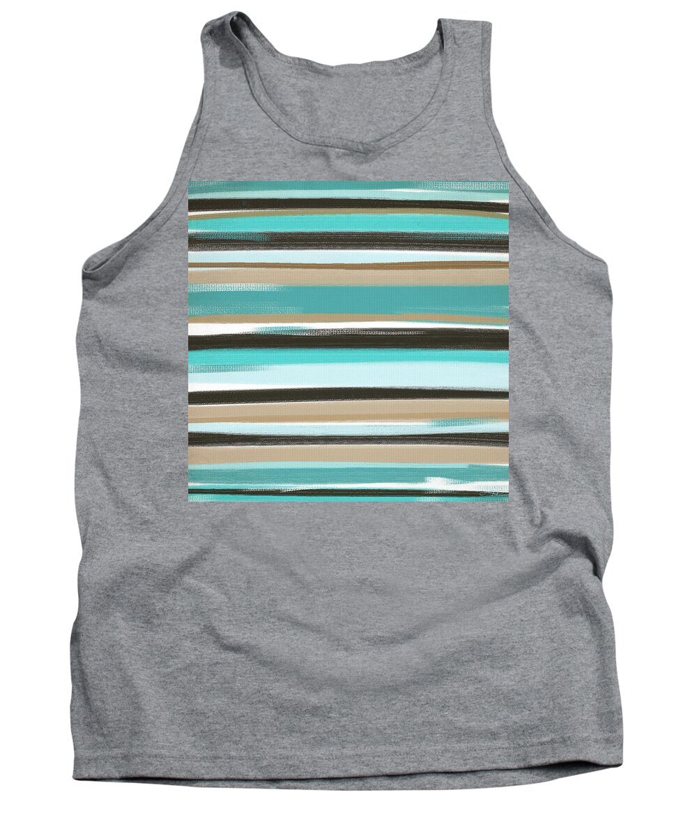 Turquoise Tank Top featuring the painting Coastal Classic by Lourry Legarde