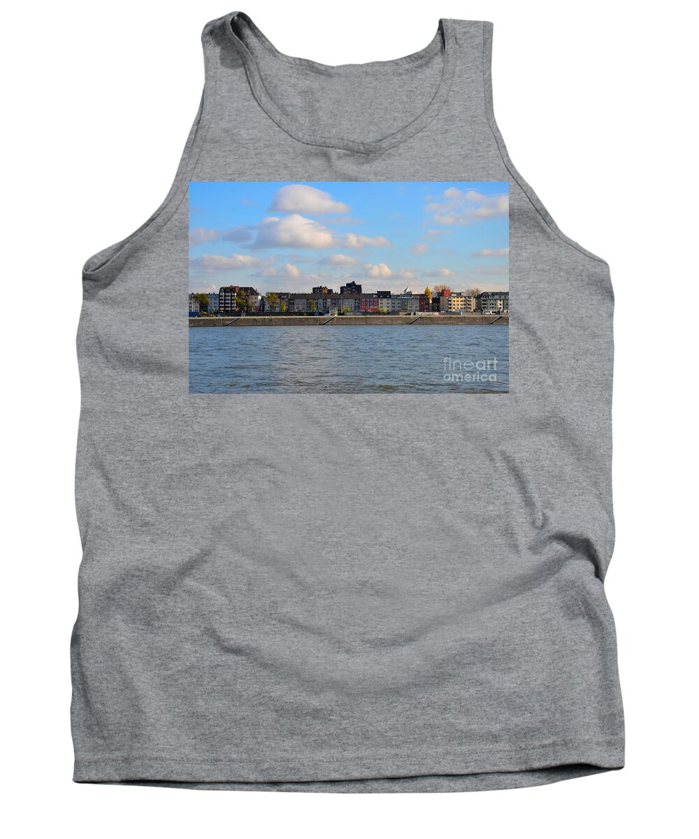 River Tank Top featuring the photograph Colorful houses across Rhine River Cologne Germany by Imran Ahmed