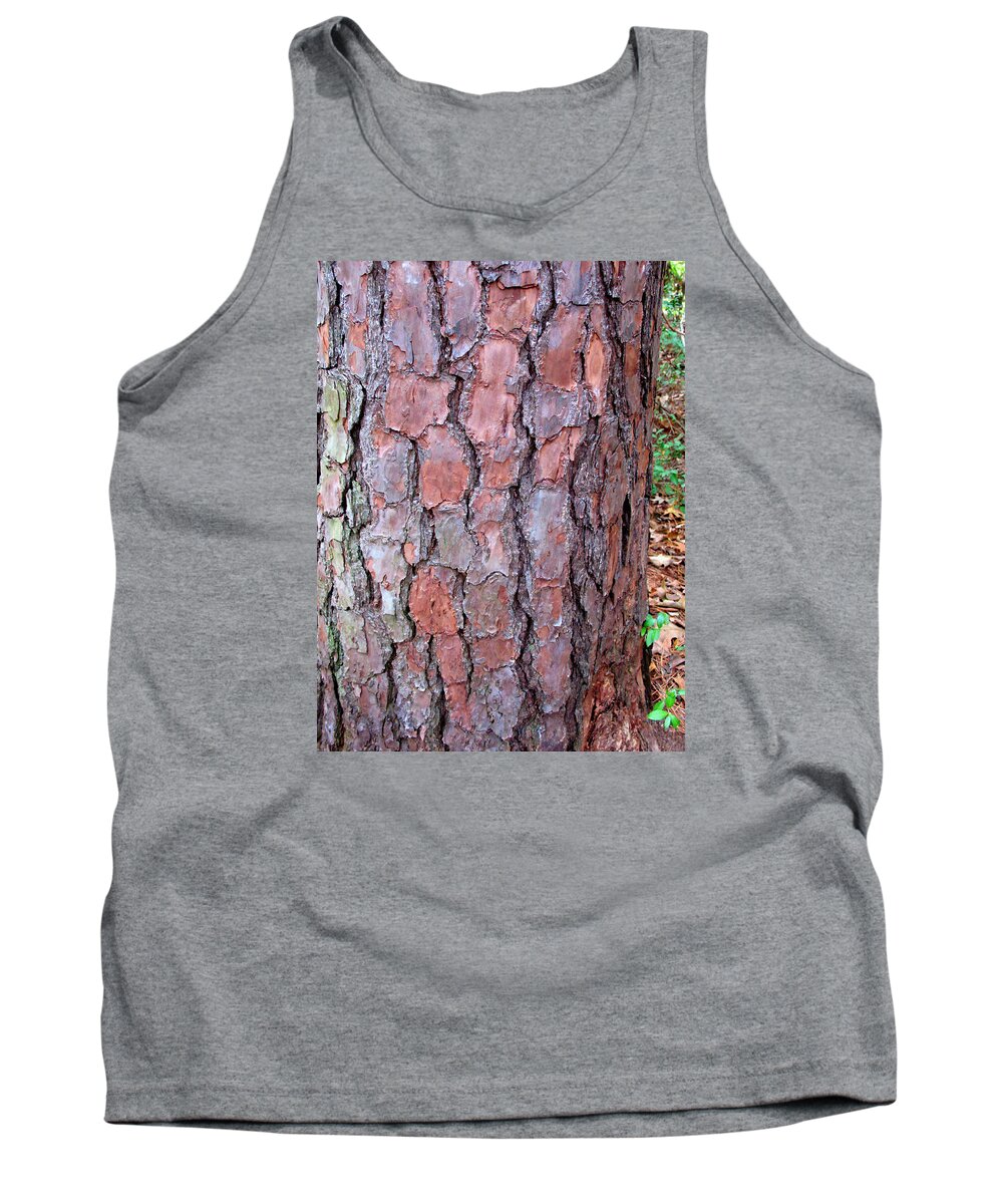 Pine Tree Tank Top featuring the photograph Colors and Patterns of Pine Bark by Connie Fox