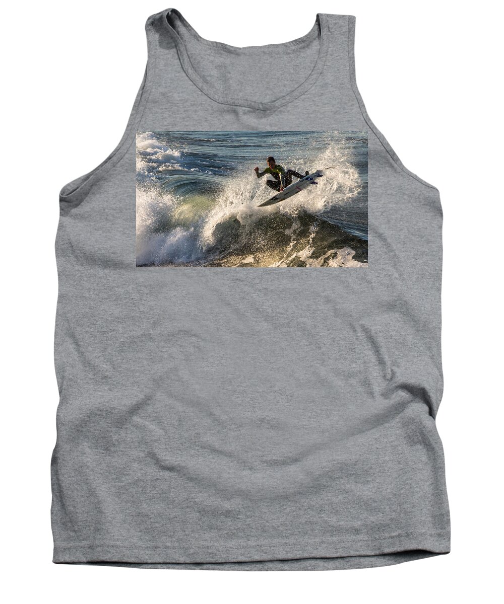 Surfing Tank Top featuring the photograph Coming up for Air by John Daly