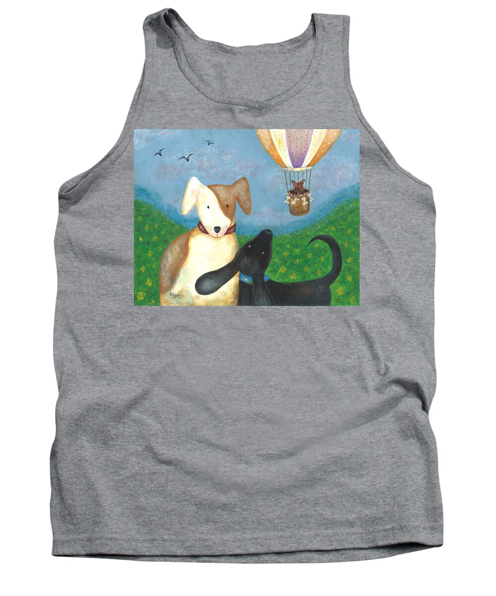 Dog Tank Top featuring the painting Company Coming by Carol Neal