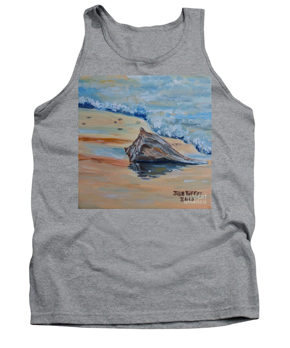 Shell Tank Top featuring the painting Conched Out by Julie Brugh Riffey