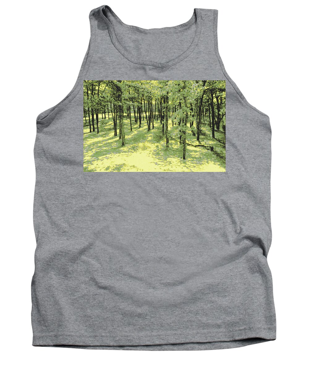 Glowing Tank Top featuring the photograph Copse of Trees Sunlight by Tom Wurl