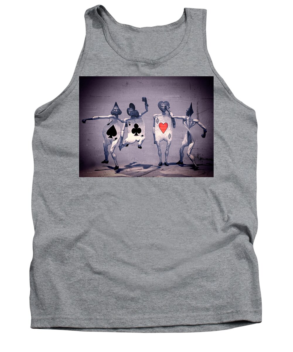Cards Tank Top featuring the digital art Crazy Aces by Bob Orsillo