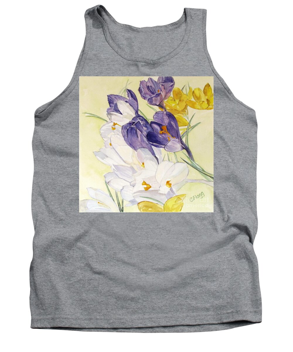 Crocus Tank Top featuring the painting Crocus by Carol Flagg