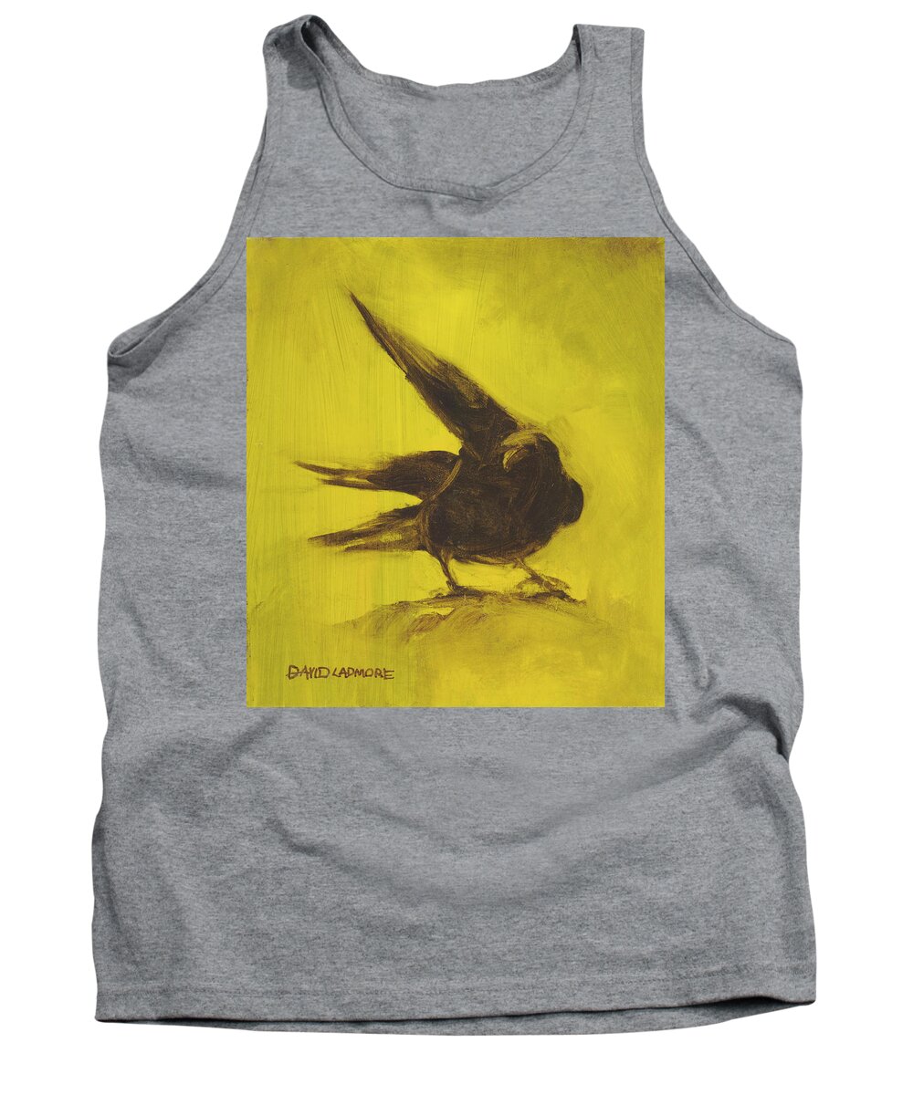 Crow Tank Top featuring the painting Crow 2 by David Ladmore