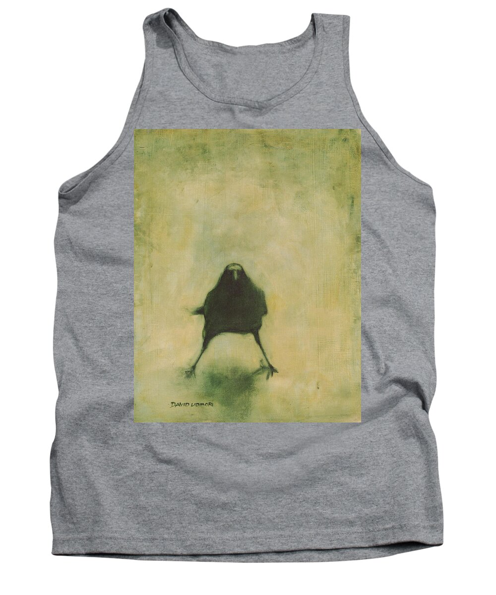Crow Tank Top featuring the painting Crow 6 by David Ladmore