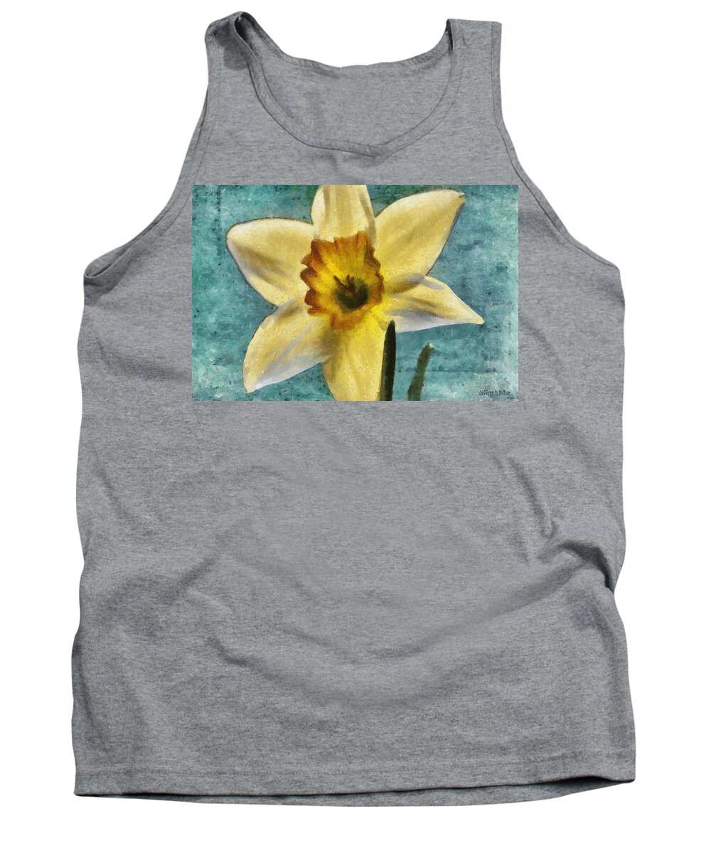 Bloom Tank Top featuring the painting Daffodil by Jeffrey Kolker