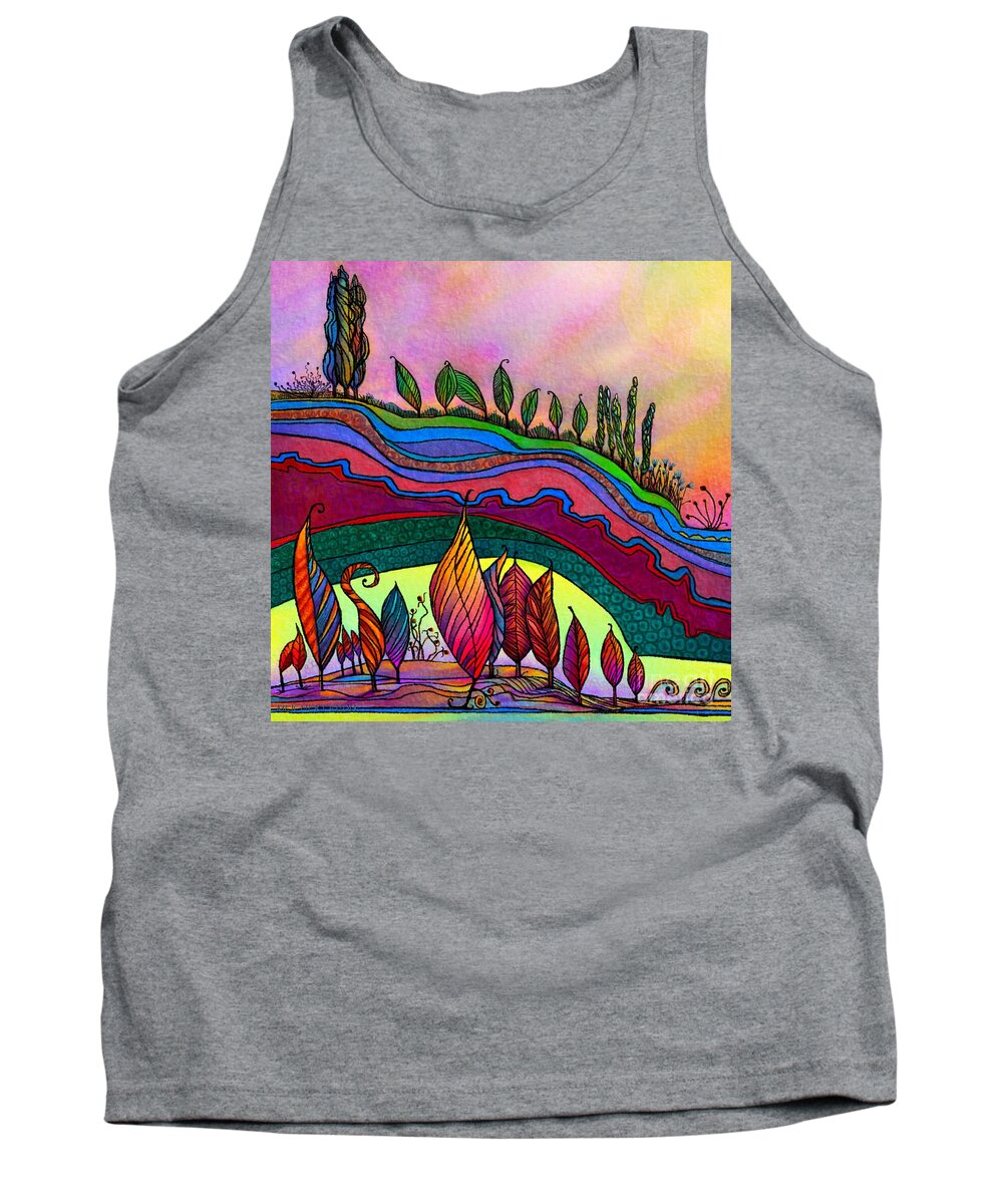 Landscape Tank Top featuring the digital art Dancing in the Sunshine by Mary Eichert