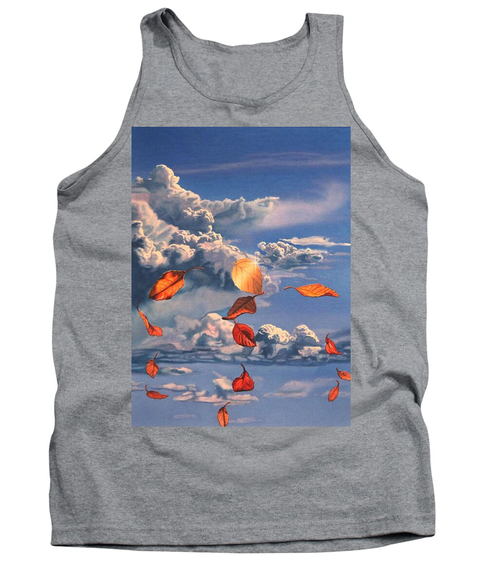 Leaves Tank Top featuring the painting Dawn of Imagination by Patrick Whelan