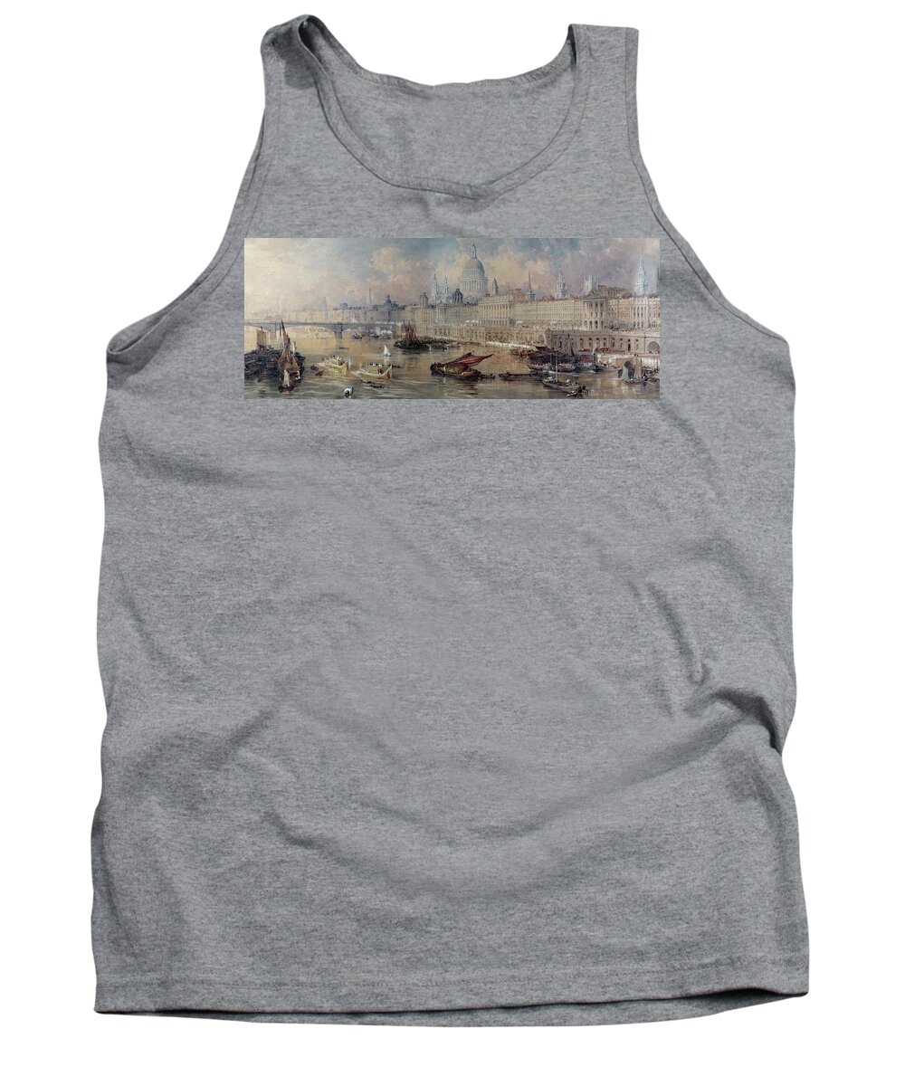 London Tank Top featuring the painting Design for the Thames Embankment by Thomas Allom