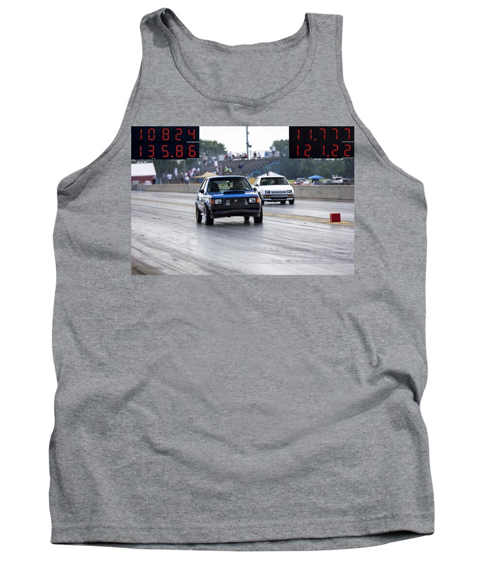 Dodge Tank Top featuring the photograph Dodge Omni GLH vs RWD Dodge Shadow by Josh Bryant