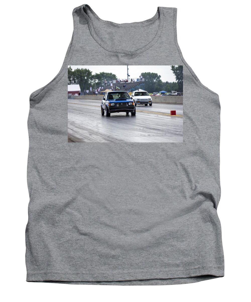 Dodge Tank Top featuring the photograph Dodge Omni GLH vs RWD Dodge Shadow - Without Times by Josh Bryant