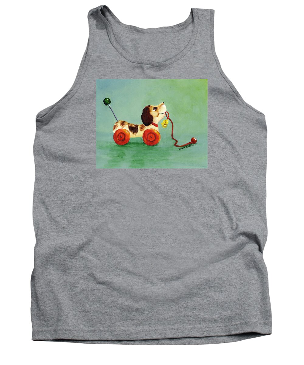 Toy Tank Top featuring the painting Dog Pull Toy by Donna Tucker