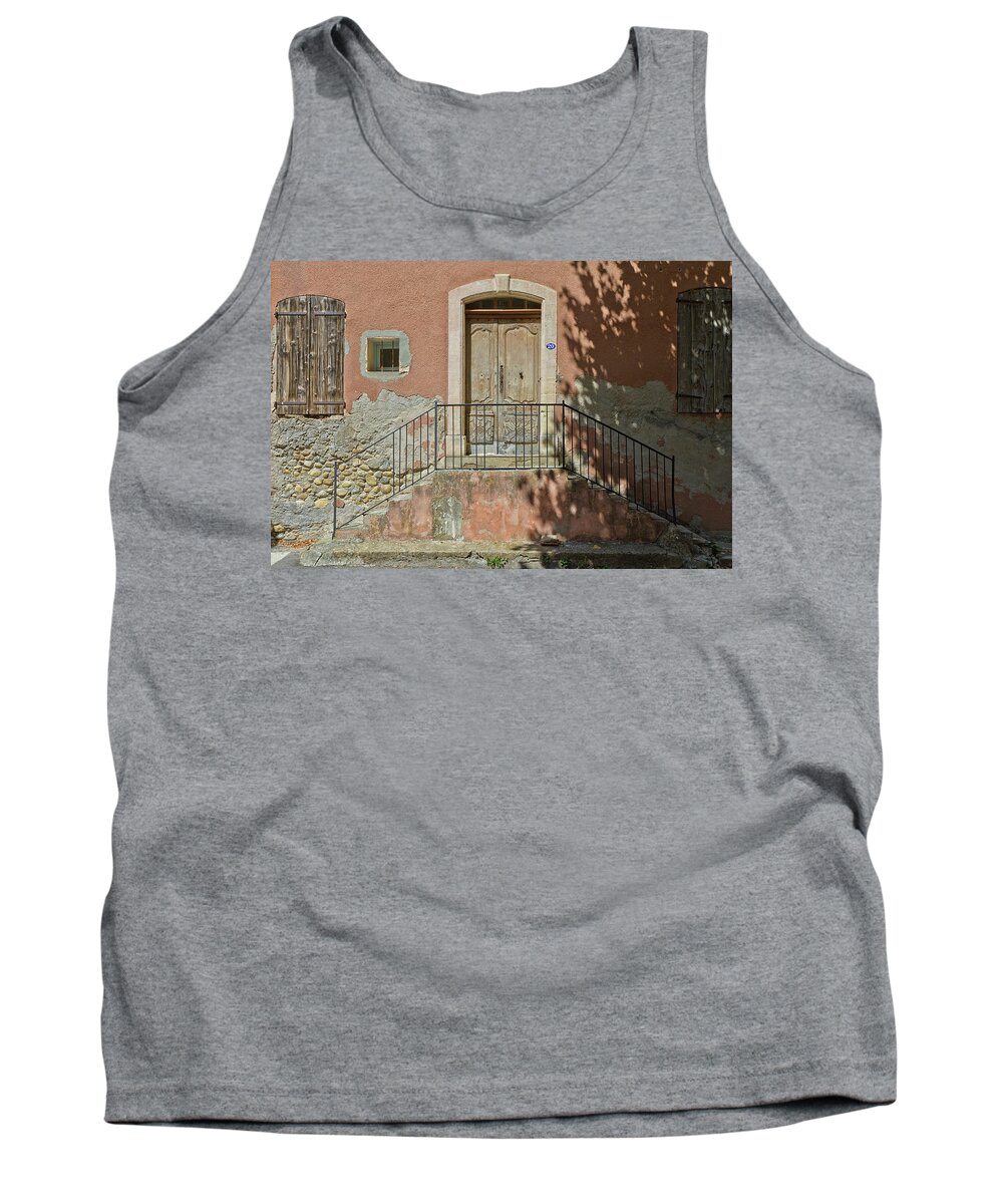 Architecture Tank Top featuring the photograph Door and shadow by Roberto Pagani