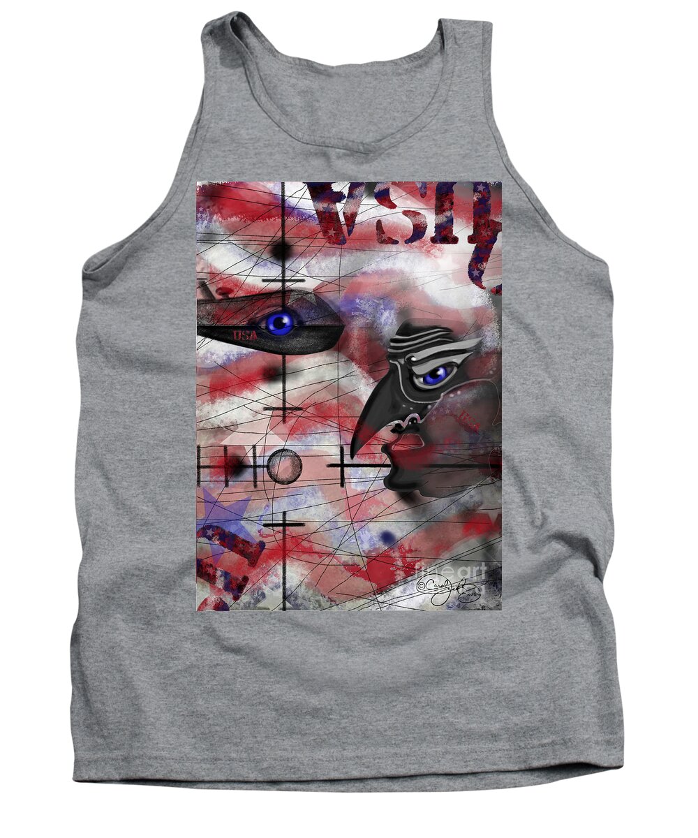 Drone Tank Top featuring the painting Drone by Carol Jacobs