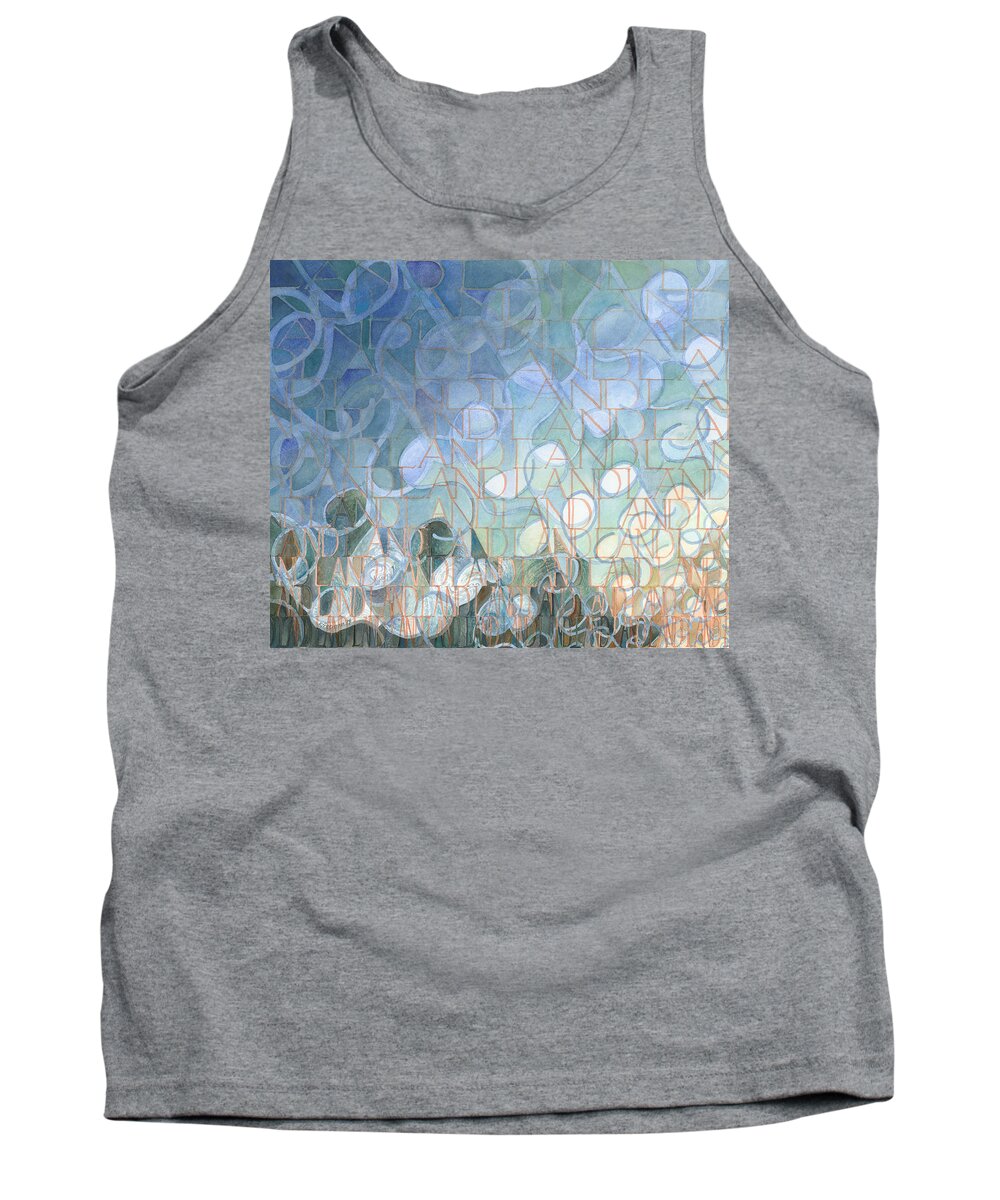 Land Tank Top featuring the painting Drummers by Sid Freeman