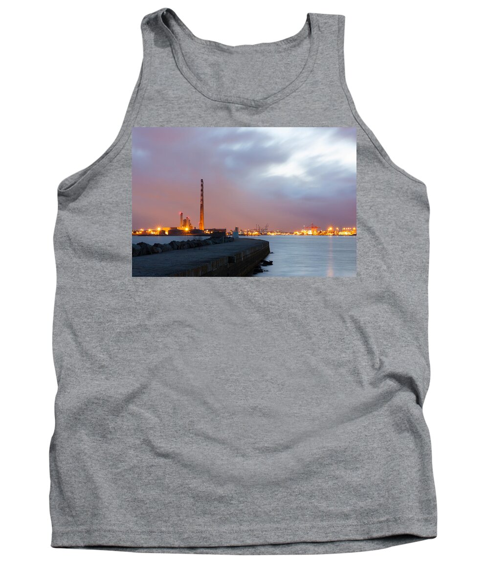Dublin Tank Top featuring the photograph Dublin Port at Night by Semmick Photo