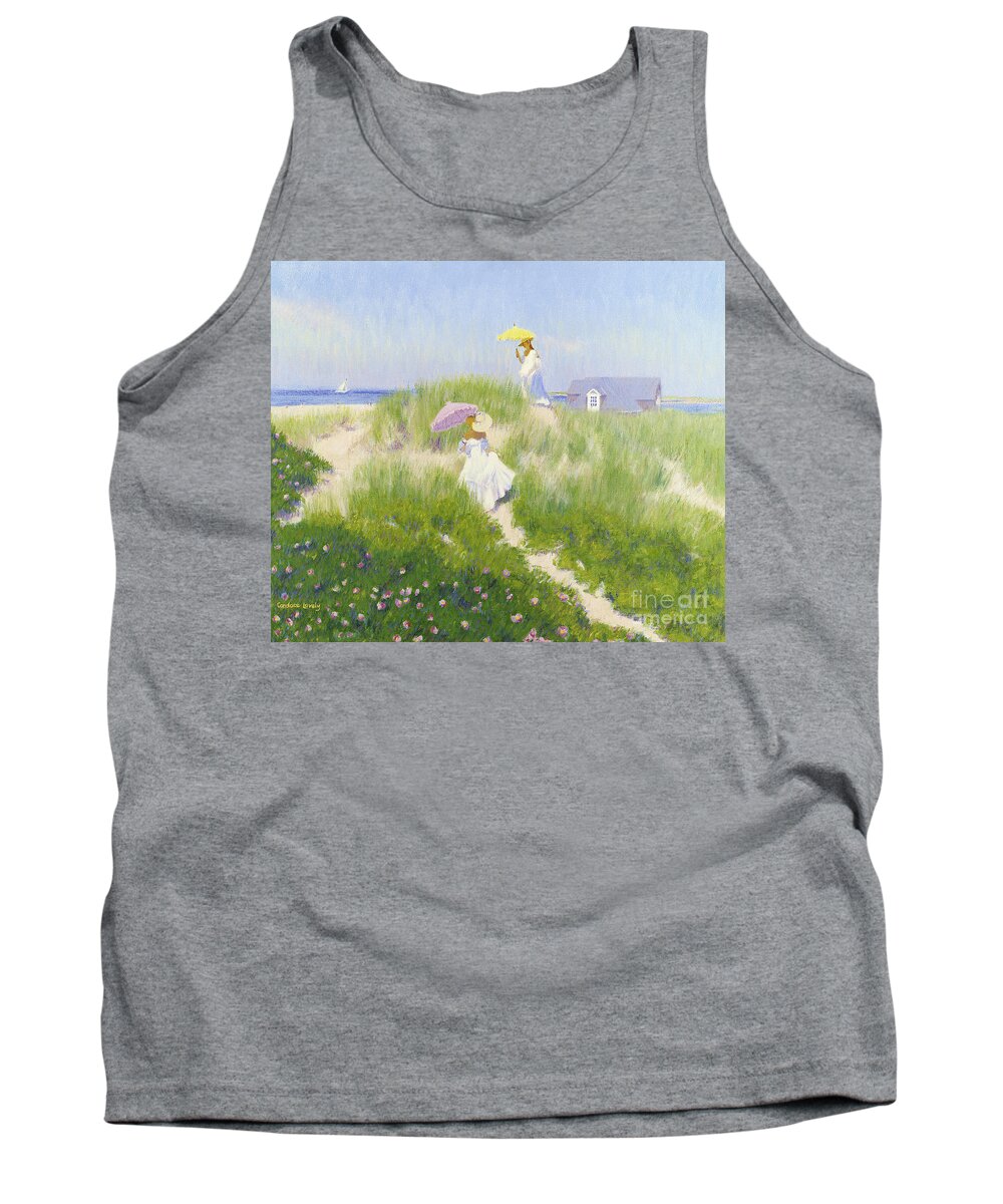Nantucket Tank Top featuring the painting Nantucket Dune Pass by Candace Lovely