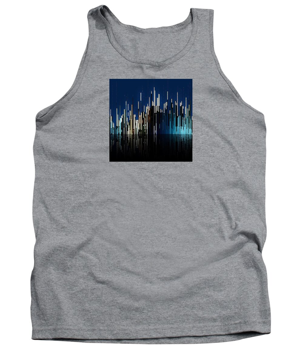 Cityscape Tank Top featuring the digital art Dusk by David Manlove