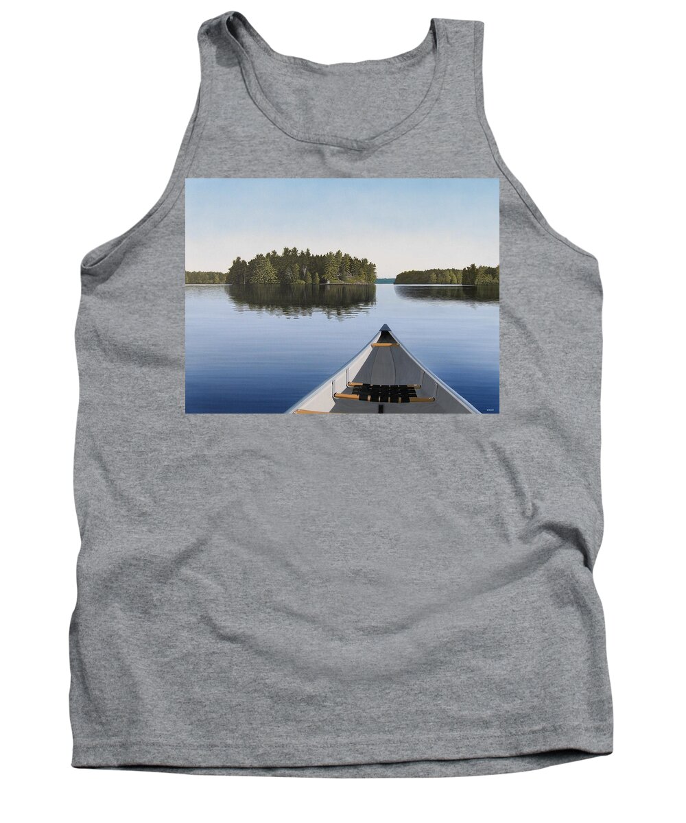 #faatoppicks Tank Top featuring the painting Early Evening Paddle by Kenneth M Kirsch