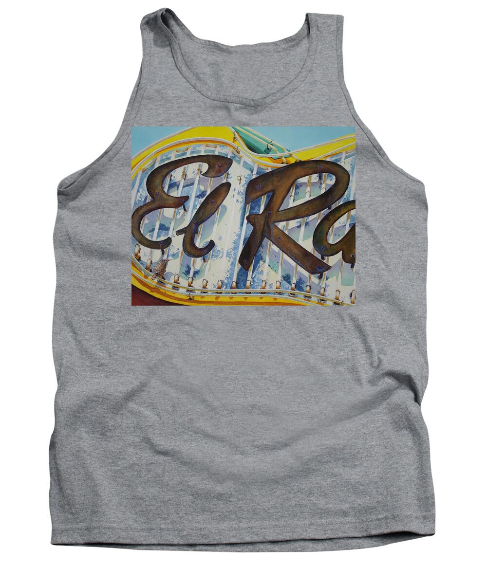 Motel Tank Top featuring the painting El Ray by Greg and Linda Halom