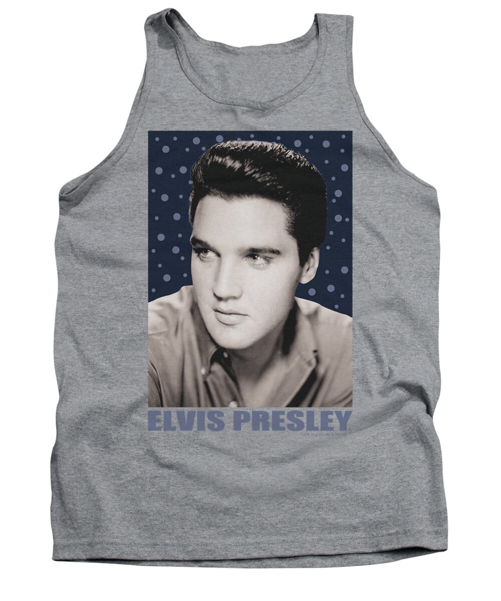 Elvis Tank Top featuring the digital art Elvis - Blue Sparkle by Brand A