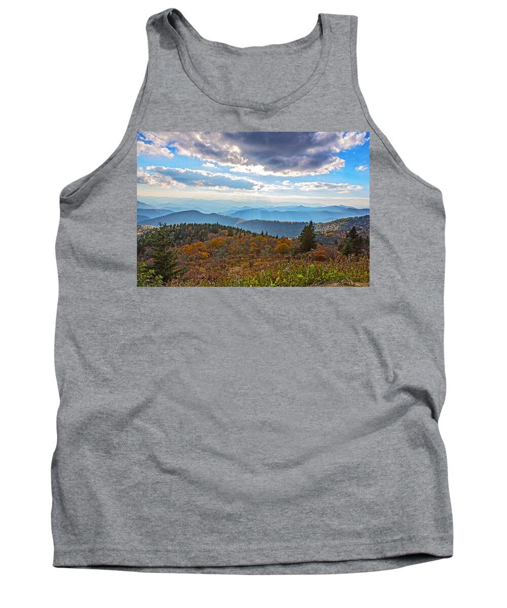 Blue Ridge Parkway Tank Top featuring the painting Evening on the Blue Ridge Parkway by John Haldane