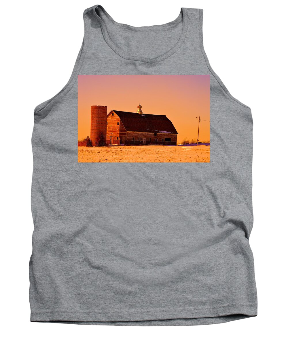 Rustic Tank Top featuring the photograph Evergreen Barn by Bonfire Photography