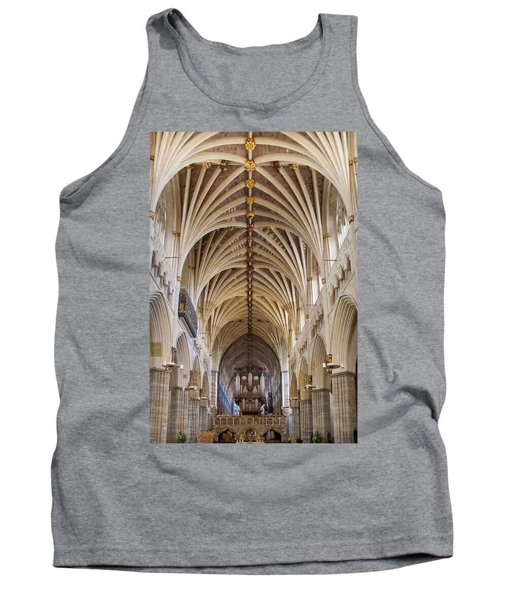 Ceiling Tank Top featuring the photograph Exeter Cathedral and organ by Jenny Setchell